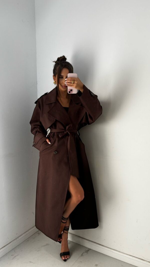 Czekoladowy Trencz Elegance