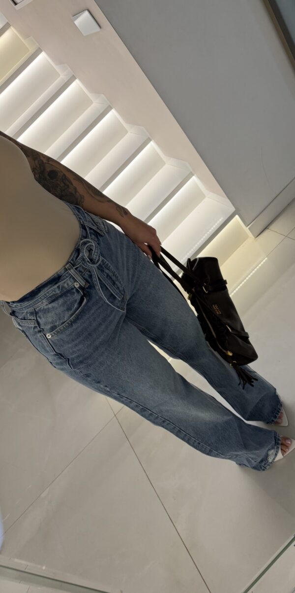 Jeans with rubbed Wide Leg